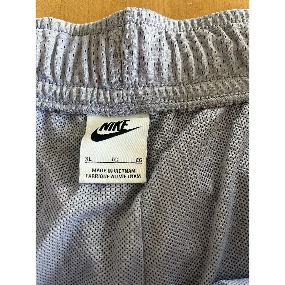 Nike Sportswear Essentials Mesh‎ Mid-Rise Shorts Blue Gray Women's XL Drawstring